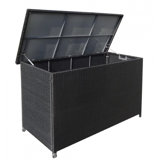 Skovlund Sofia XL hyndeboks - Sort polyrattan 160 cm x 95 cm x 75 cm | Møbelsalg.dk