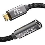 EUDOBEL USB 4 Förlängningskabel,Thunderbolt 4 Förlängningskabel,8K@60Hz PD3.1 240W 40Gbit/s USB C Cabel Male to Female Kompatibel med Thunderbolt 3,iPhone 15Pro,Galaxy S24,MacBook,Switch (2m)