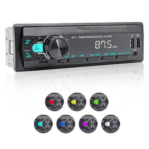 Hikity Bilradio Bluetooth Handsfree Bilradio, 1 DIN Bluetooth Stereo Bilradio MP3-spelare med AUX IN TF 2USB FM Röststyrning Snabbladdning