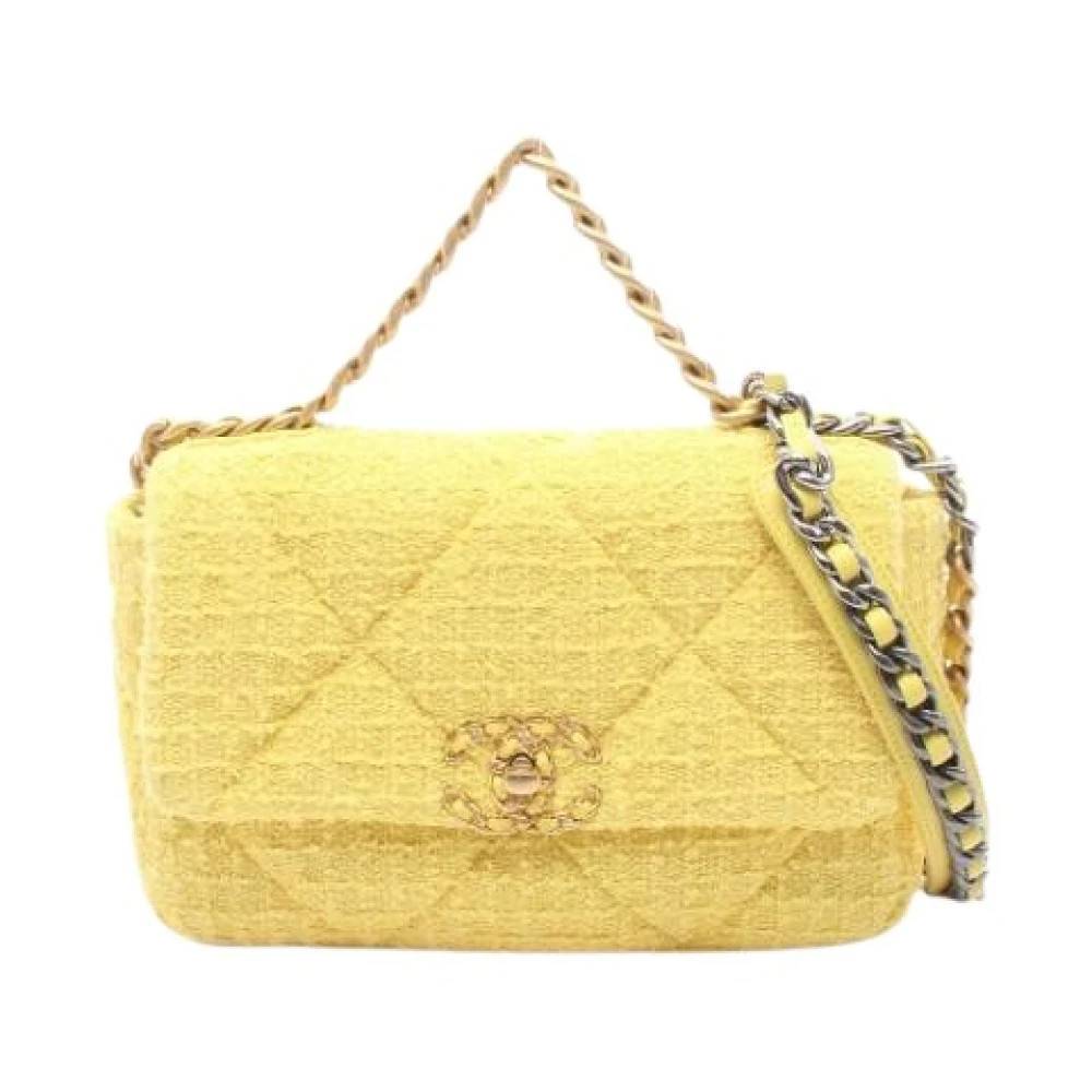 Chanel Vintage Pre-owned Vintage Skuldertaske - Vintage - Dame - Gul - ONE SIZE - Uld