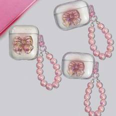 1 st. Ombre Rosa Rosett Silikon Skyddsskal Kompatibelt med Apple 1/2/3/4/Pro/Pro2 - Multifärgad (AirPods1/2,AirPods Pro,AirPods 3,AirPods Pro (2nd generation),AirPods 4)