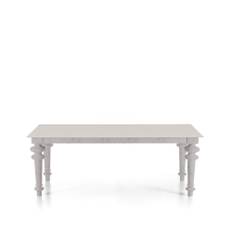 Gervasoni - Gray 34 - Glossy White/White Carrara Marble - Matbord - Paola Navone - Vit - Metall/Sten