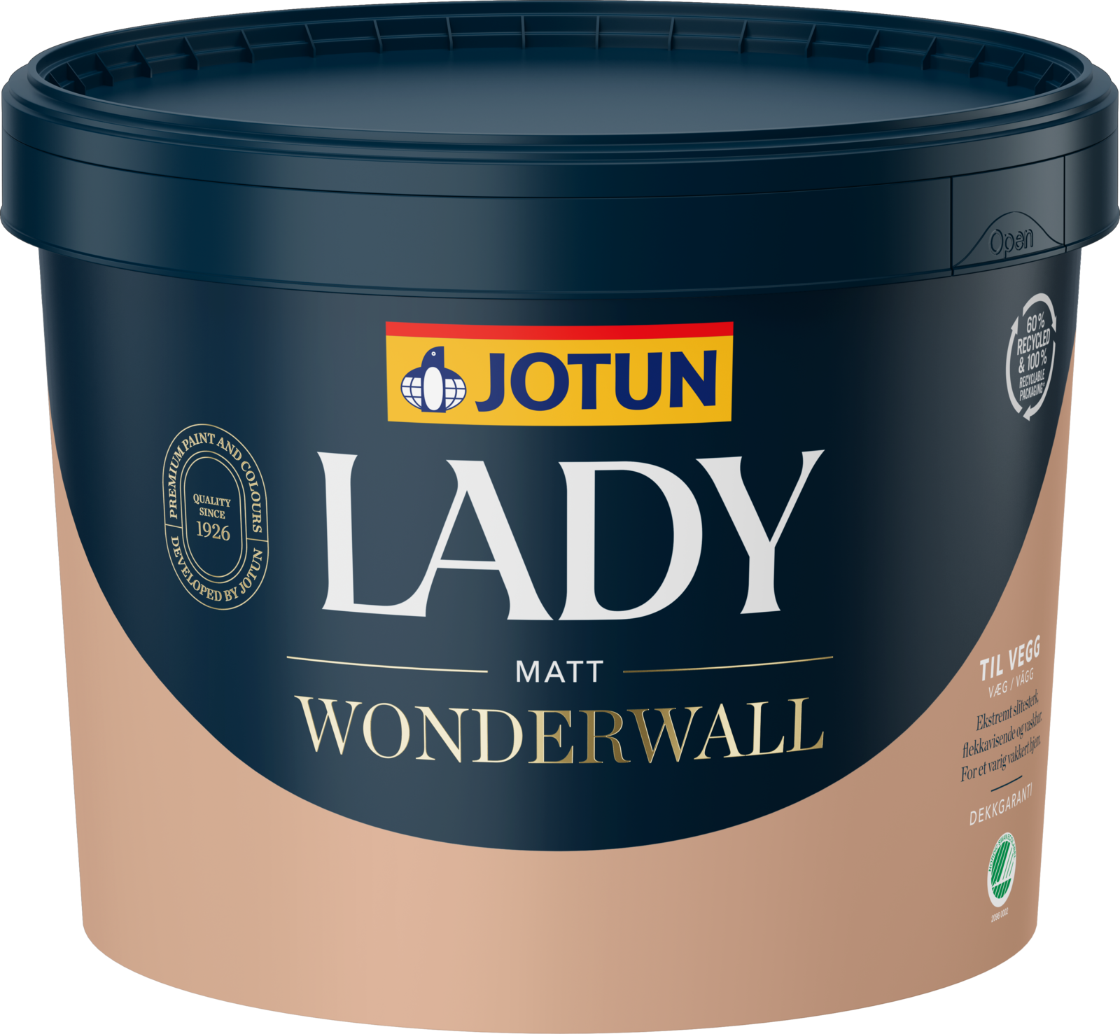 Jotun LADY Wonderwall Vægmaling stærk vaskbar overflade – 9 L – Farve 20119 Transparent Pink