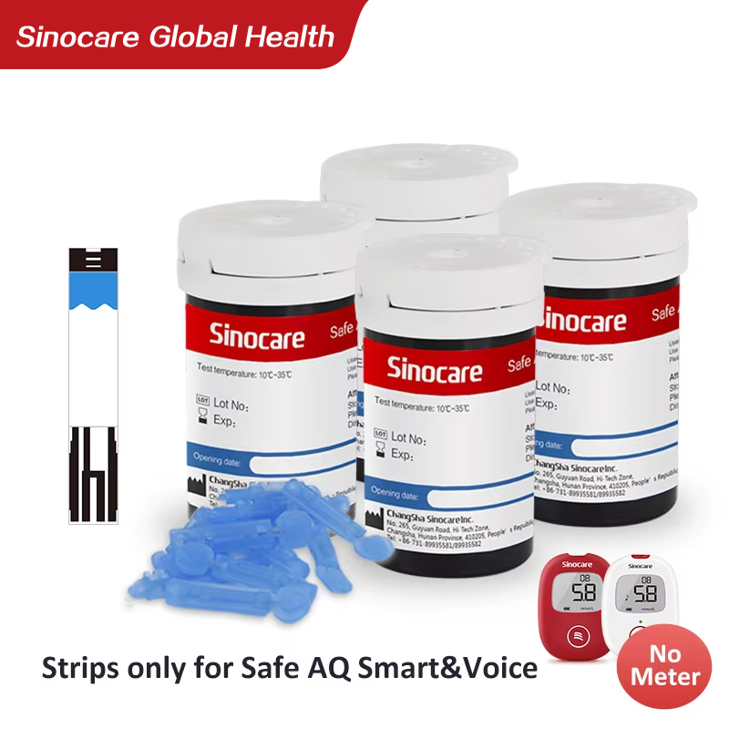 Diabetes Medical Test Sinocare Safe AQ Blood Glucose Test Strips (for Safe AQ Smart, Safe AQ Voice Only)
