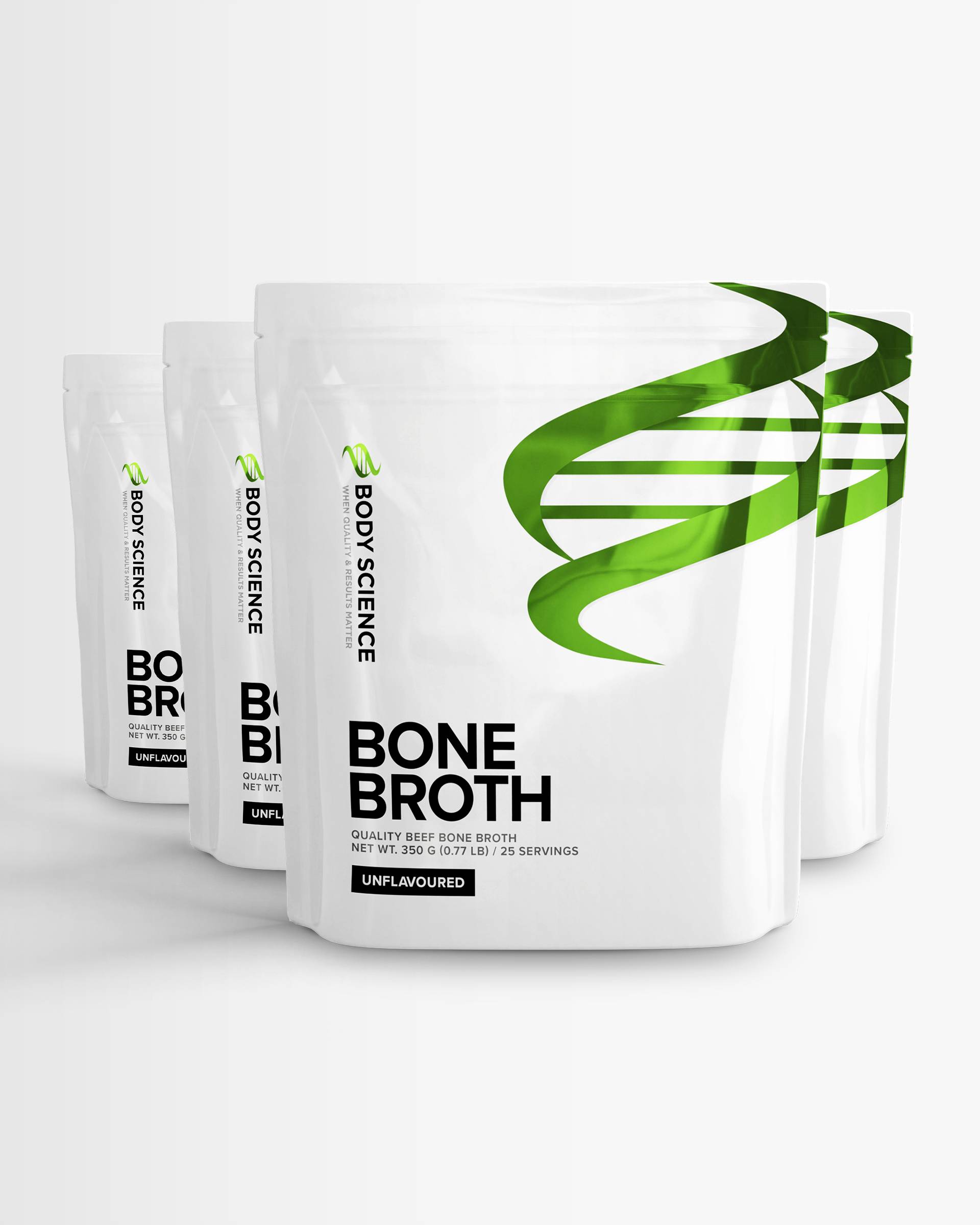 4 x Body Science Bone Broth - Knoglebouillonpulver - 350g