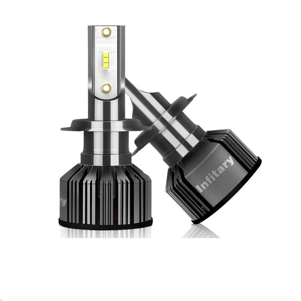 Infitary H7 H4 LED Bilar Strålkastarlampor Lampor 12V Vit 6500K COB Mini Dimljus Strålkastare Lampor Universal