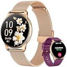 Smartwatch Dam Smart Watch: 1,32 tum Digitala Klockor Med Svar Samtal Sportlägen Blodtryck Sömn Stegräknare Vattentät IP68 Fitness Tracker för iOS Android