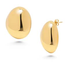 Nialaya, Tilbehør, Dame, Gul, ONE SIZE, Vintage Oval Stud Earrings