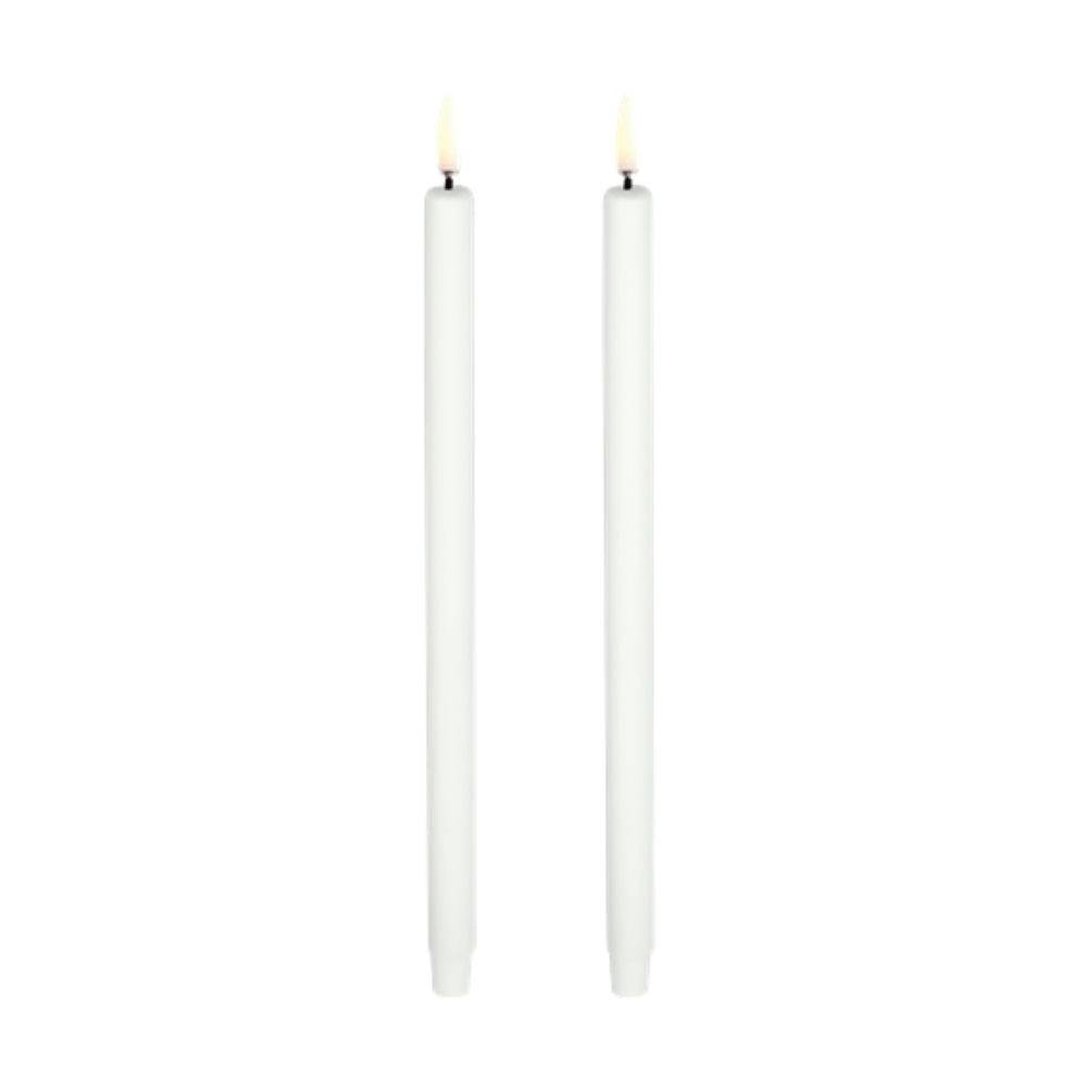 Uyuni Lighting LED Mini Taper Candle Nordic White 2-pack 1.3x25 cm