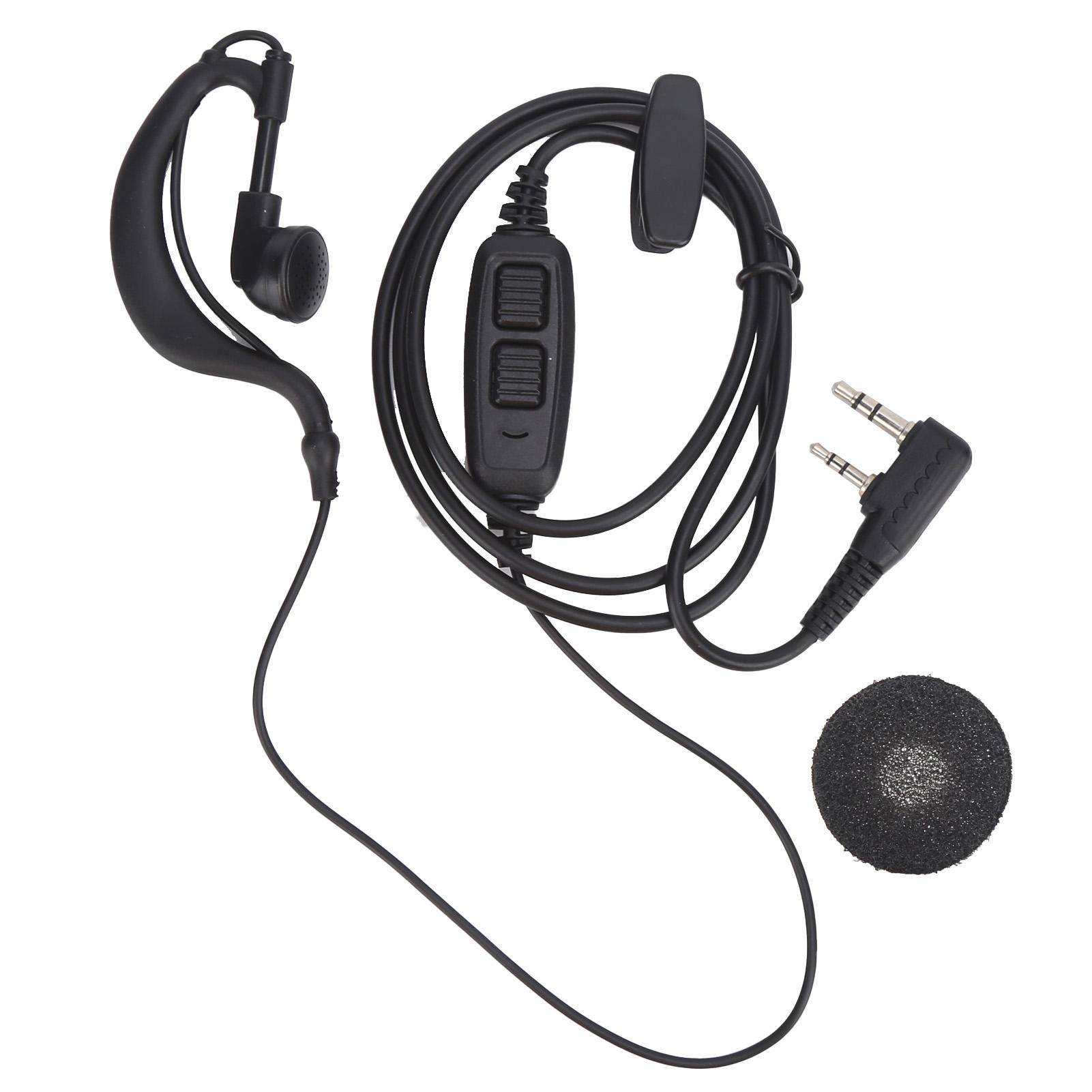 Walkie Talkie Hörsnäcka Dubbel PTT Headset med Öronpropp för BAOFENG UV?82 UV?82L UV?89 UV8D