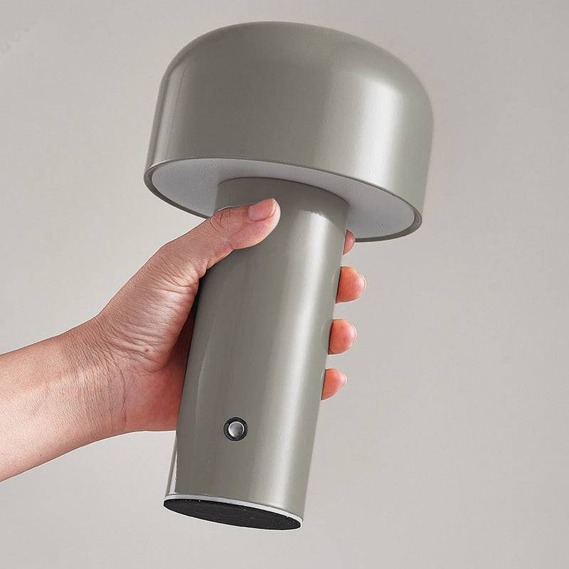 Italiensk Svamp Trådlös Bordslampa - Elegant Bordslampa för en Magisk Atmosfär - Grå