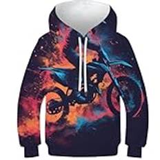 UENDOKRNN Dirt Bike Girls Hoodie 3D-tryck, långärmad 12–14 år, Stil-3, 12-14 år