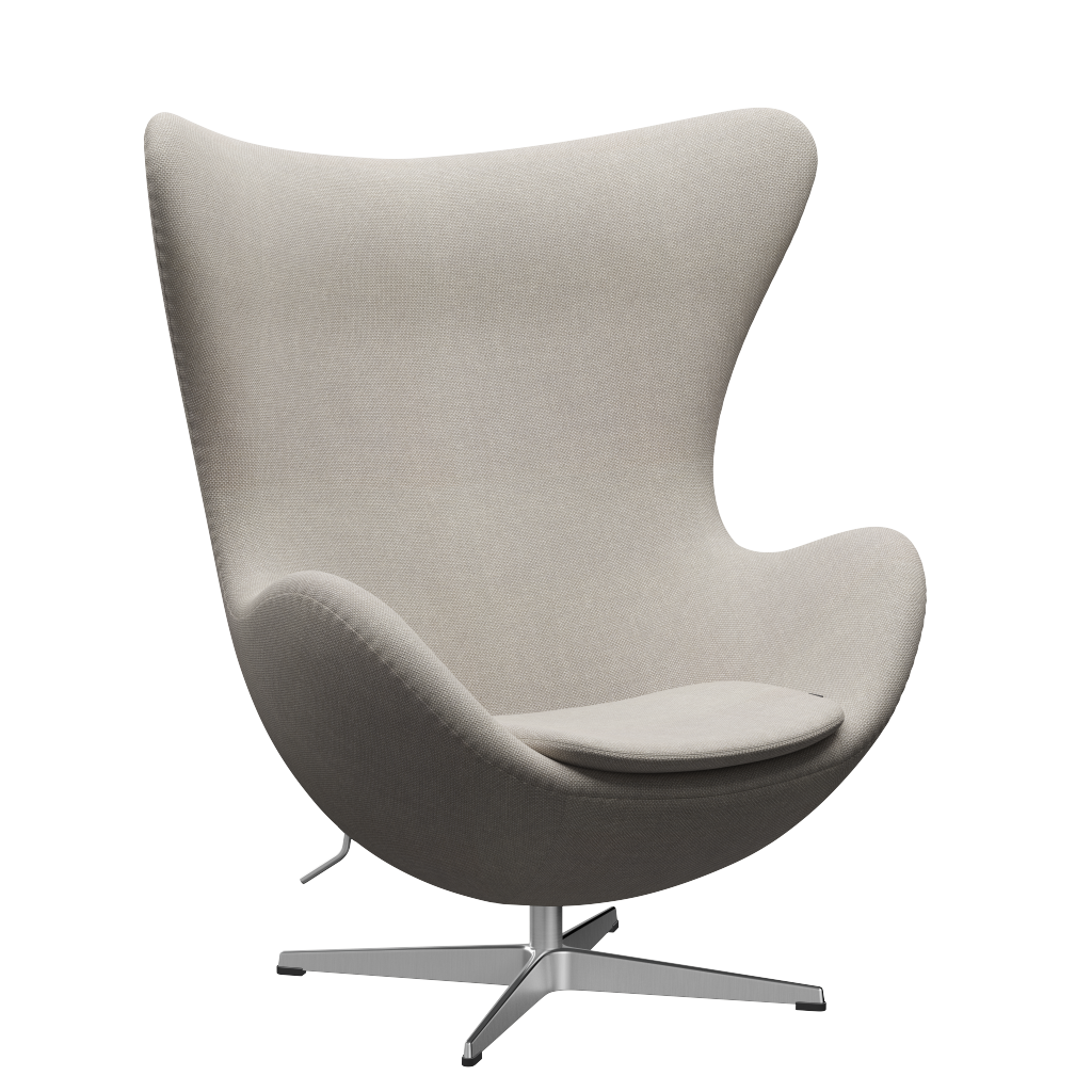 3316 Ægget loungestol, stel i børstet aluminium af Arne Jacobsen Hallingdal - 103 Light Grey - Jacobsen Plus
