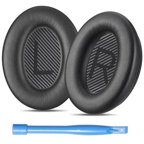 AHG QC35 Öronkuddar Kompatibla med Bose QuietComfort 35/35 II Hörlurar - Extra Tjockt Flexisoft-Skum (Svart)