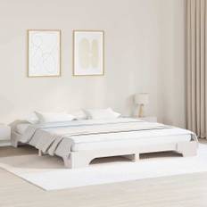 vidaXL Sengestel Hvid 180 x 200 cm Massivt fyrretræ