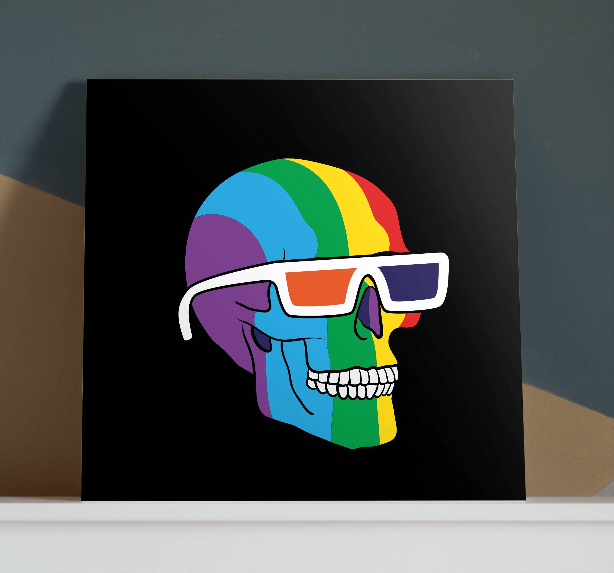 Lgbt färg dödskalle hem vägg canvas
