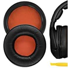 Geekria QuickFit Protein läder reserv öronkuddar för SteelSeries SIBERIA 800 840 hörlurar öronkuddar, headset öronkuddar, öronkåpor reparationsdelar (svart/orange)