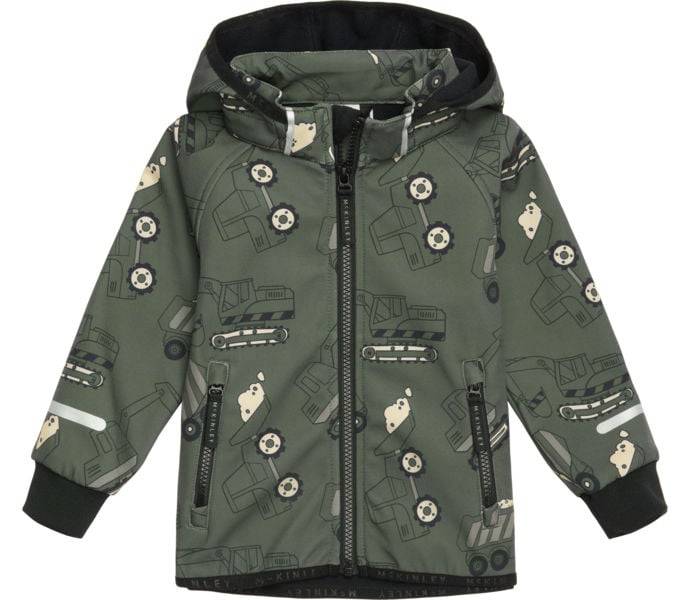 Kalix Softshell MR jacka, GREEN AOP, Barn, 122-128