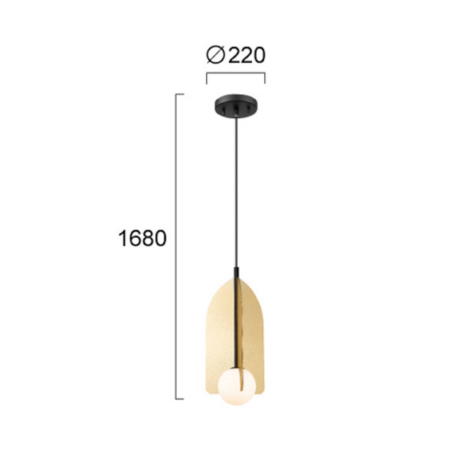 Viokef Hänglampa Fedora, dimbar, Mässing / guld, Vardagsrum / matsal, Metall, Pendellampa