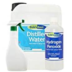 Väteperoxid av livsmedelskvalitet 12 % (11,97 %) - 500 ml - med 5 liter destillerat vatten och 500 ml sprayflaska