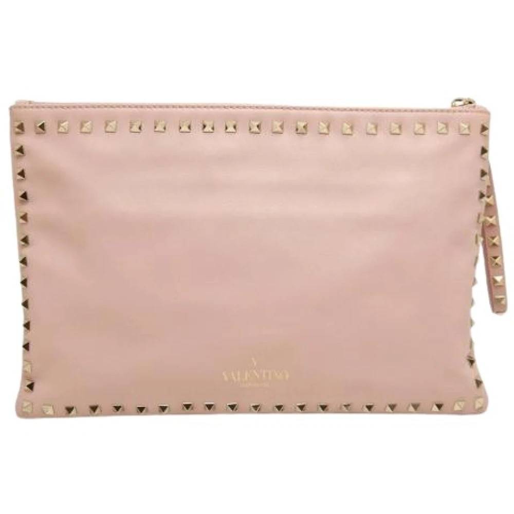 Valentino Vintage Pre-owned Vintage Læder Clutch - Vintage - Dame - Lyserød - ONE SIZE - Læder