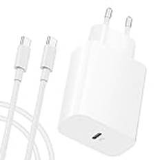 CREAPICO 20W USB C Laddare för iPhone 15/Pro/Max/Plus, USB C Strömadapter och 2m USB C Kabel, Snabbladdare med PD, Laddningskabel och Kontakt/Charger Kompatibel med Samsung Galaxy, Google Pixel, Också