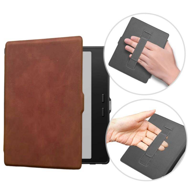 Mjukt TPU-fodral med Handrem Onyx BOOX Go Color 7 Gen 2 7-tums E-läsare Fodral Skyddande Skal Stöd Magnetisk Viloläge mörkblå färg