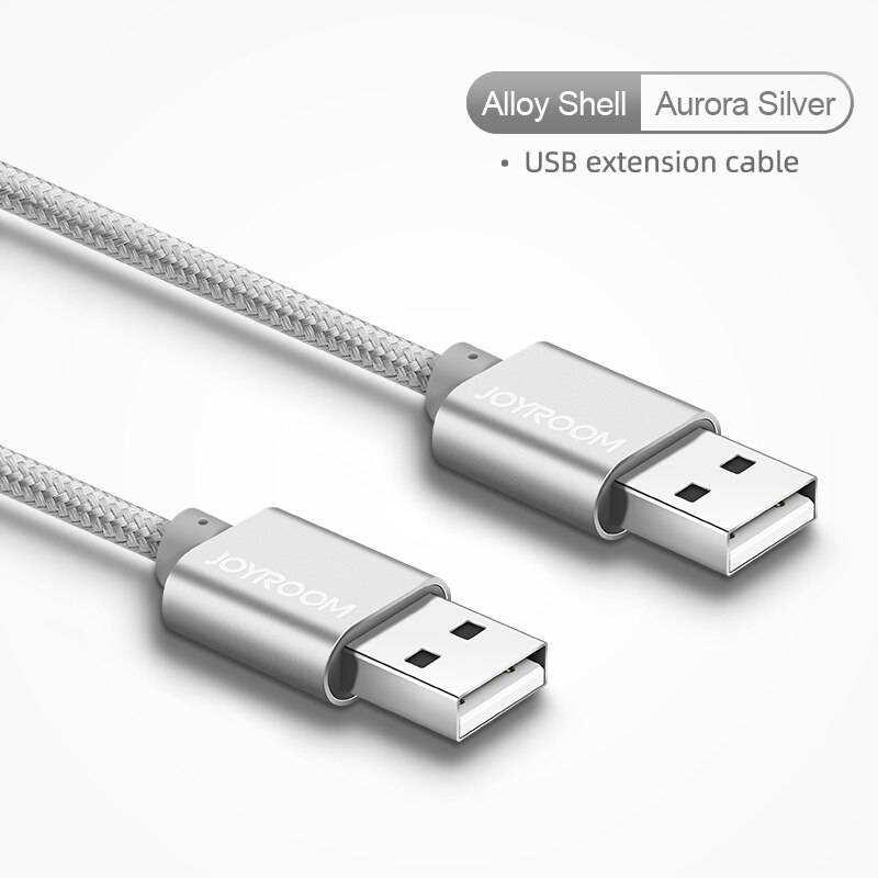 Joyroom usb till usb förlängningskabel typ en hane till man superhastighet usb 2.0 förlängare för usb 2.0 förlängningssladd förlängningskabel - silver-- / 1m