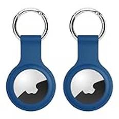 [2 Stycken] AirTag silikon skyddande nyckelring – Apple Airtags hängande fodral reptåligt – Air Tag fodral för nycklar, väskor, bagage