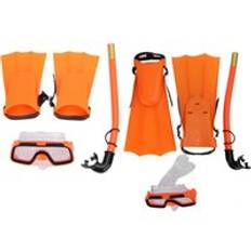 Barn dykmask glasögon snorkel simfötter set anti-dim dykglasögon halkskydd simfenor simbassängutrustning - Simfötter storlek 25-30