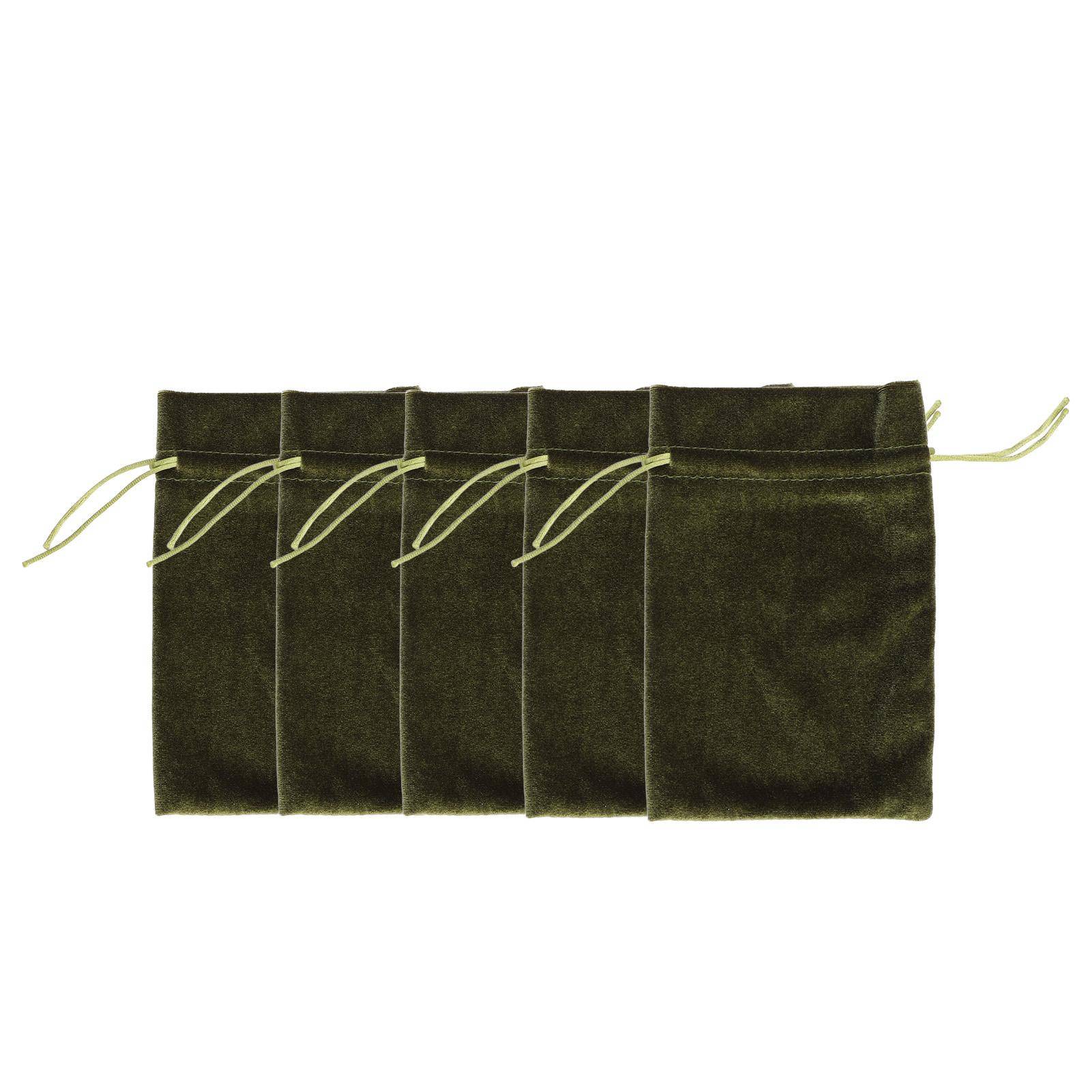 5 st Sammetspresentpåse Multifunktionell Mjuk Dragsko Tärningsförvaringspåse för Smycken Armband Grön