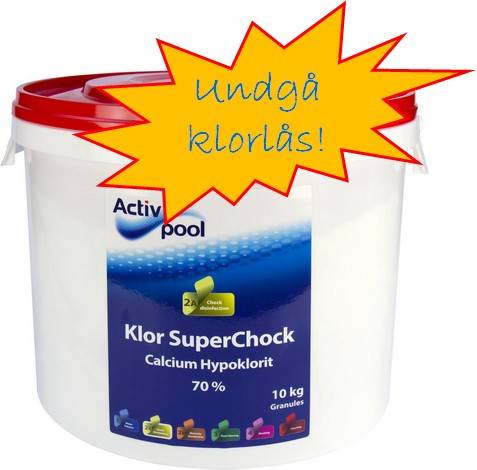 Hurtigklor granulat, Calciumhypochlorit 70% 10kg - PoolOasen.