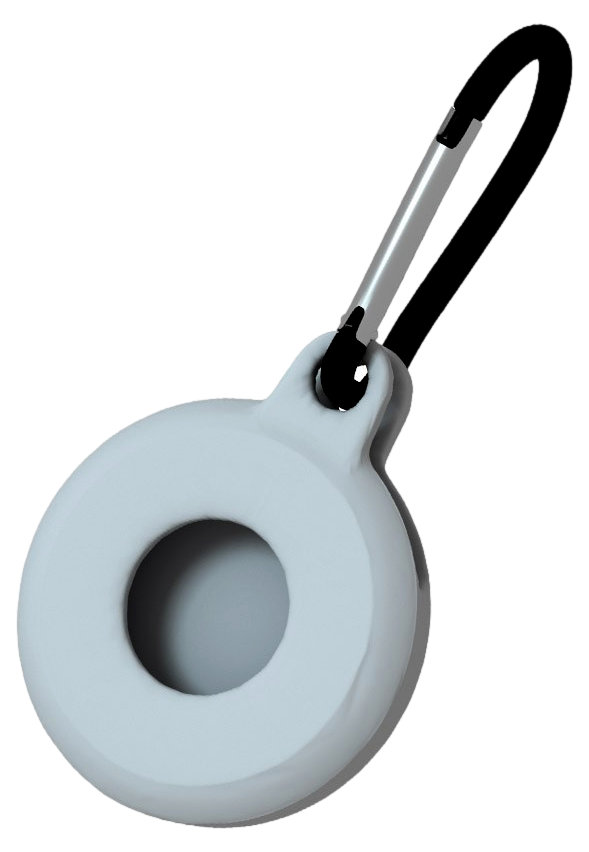Apple AirTags Cover med Karabinhage i Silikone - Grå
