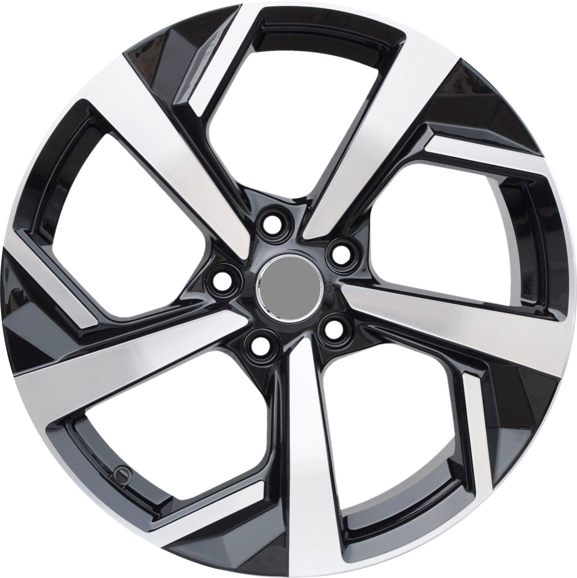 PDW 5372/173 Alufælge 16" 6,5J 5x114.3 ET40 – Poleret/sort (sæt á 4)