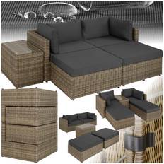 Polyrattan loungesæt med aluminiumstel San Domino - natur