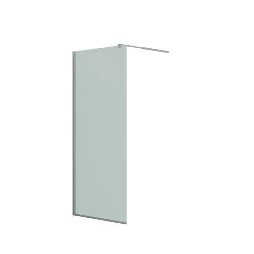 Dansani Match duschvägg, modell D+teleskopstång, 67 cm, frostat glas, satin profil