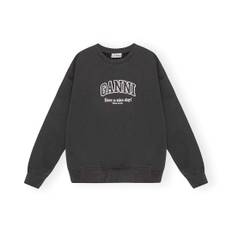 GANNI T4014 Isoli Ganni Oversized Sweatshirt - phantom sort - XXS/XS / sort