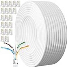 Ethernet Kabel 100M, Extra Lång Lan Kabel Utomhus Cat 6 100 Meter Extern Internetkabel Hög Hastighet CAT 6 FTP 23 AWG Extern Bulk Gigabit-Nätverkskabel Skärmad Väderbeständig Internetkabel