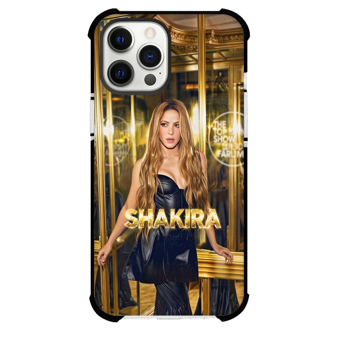 Shakira Phone Case For iPhone Samsung Galaxy Pixel OnePlus Vivo Xiaomi Asus Sony Motorola Nokia - Shakira Standing In Luxury Gold Mirrored Elevator Glamour Poster.