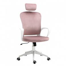 Kontorsstol Ergonomisk cm Rosa / Vit 63 x 64 x 118-128