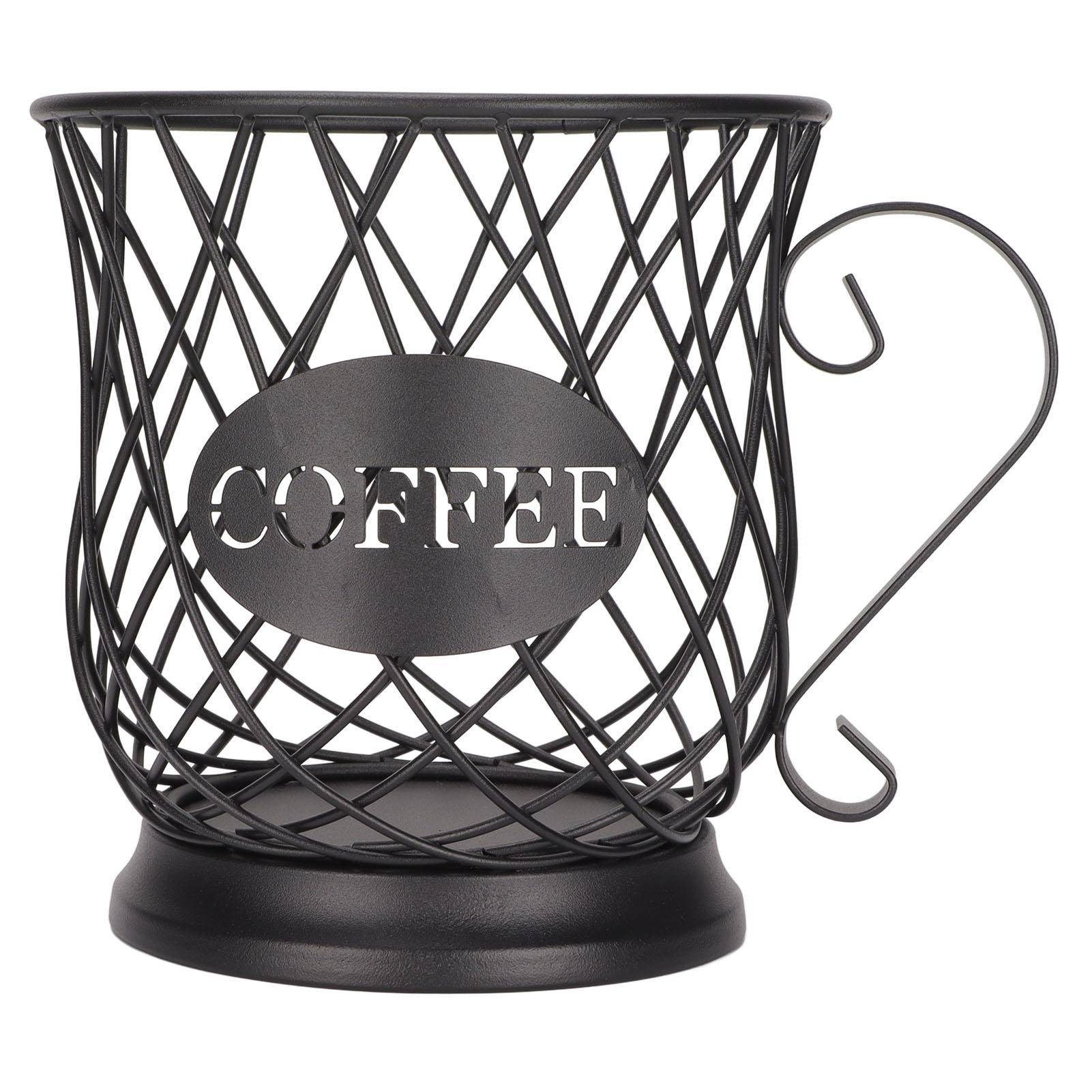 Kaffehållare i järn Organizer Stor kapacitet Kaffekapselförvaringskorg för Hemmakontor