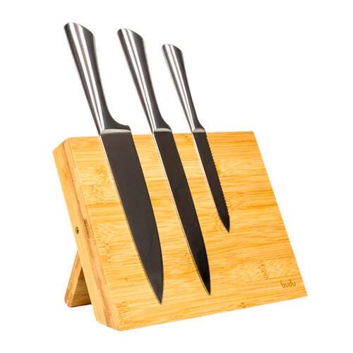Bambus knivblok magnetisk - 27,5 x 22 x 12,5 cm..