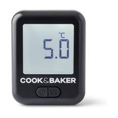 Cook & Baker Køleskabstermometer - H 6,8 x B 5,8 cm - Fra -25 grader op til +50 grader - sort