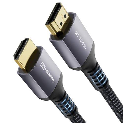 Stouchi 8K HDMI 2.1-kabel, 0,3 m, Ultra HD 48 Gbps hög hastighet, 8K 60Hz 4K 120Hz 144Hz 165Hz RTX 3080 DSC eARC, dynamisk HDR10 4:4:4 HDCP 2.2 och 2.3 Dolby, kompatibel med TV/PS5/X. Box-serien