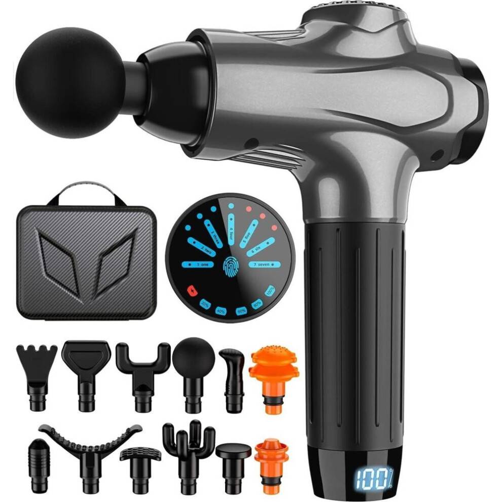 Welikera massageapparat, elektrisk fascia-pistol, fitnessmassager, muskelmassagepistol, 12-delt sæt, USB-massager, multihastighedsindst