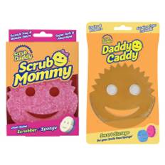 Scrub Daddy Scrub Mommy + Daddy Caddy Hållare för Scrub Daddy svampar | rosa