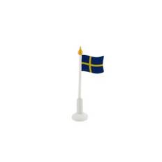 Flagga - Bordsflagga i trä med fot - 24 cm
