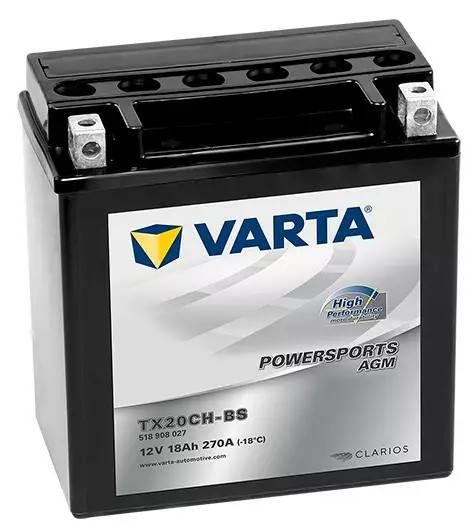 VARTA TX20CH-BS/YTX20CH-BS 12V 18Ah 270A, 150x87x161 + -