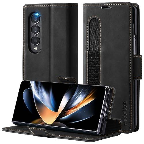Focusor Läderfodral för Samsung Galaxy Z Fold 4 5G Support S Pen korthållare stötsäkert flipfodral