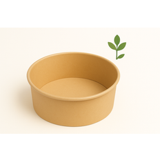 Salatskål Rund 1300ml Ø185xH65mm Brun Pap m. PLA (50 stk)